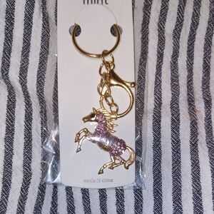Gold and Purple Horse Keychain